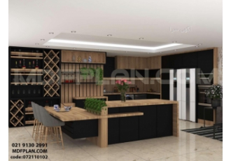 طراحی کابینت آشپزخانه تحویل س ساعته گروه طراحی MDFPLAN رندرهای با کیفیت