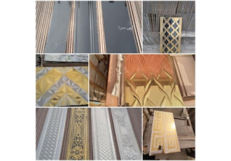 کاشی دکوری وقرنیز انواع کاشی های تک گل بین کابینتی در رنگ های طلایی