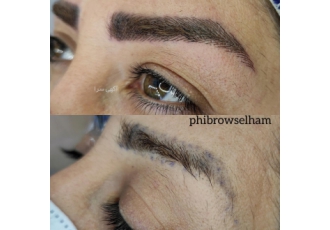 مدل میکروبلیدینگ به یک مدل با ابروی کم حجم و بدون تاتو جهت انجام