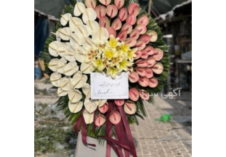 تاج گل جهت سفارش هماهنگی با شماره تلفن ارسال تاج گل با گل آرایی خاص