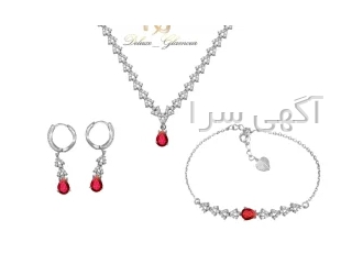 سرویس نقره زنانه ظریف در تبریز سرویس نقره زنانه زنجیری شامل گردنبند