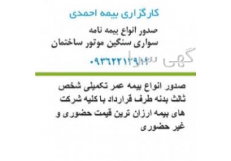انجام خدمات کلیه بیمه ها به صورت حضوری آنلاین کارگزاری بیمه احمدی انجام