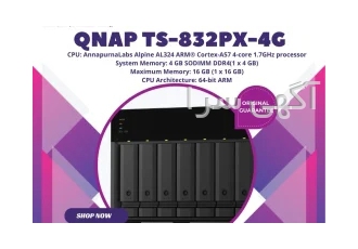 ذخیره ساز تحت شبکه کیونپ TS ۸۳۲PX ۴G این دستگاه از 8 جایگاه هارد دیسک