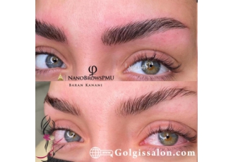 هاشور مویی ابرو در تهران با ظرافت بالا در سالن گل گیس بهترین مرکز هاشور