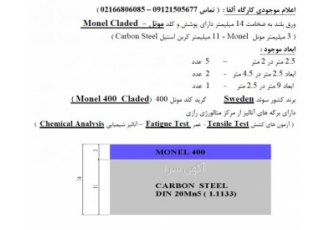 ورق بلند به ضخامت ۱۴ میلیمتر دارای پوشش و کلد مونل با سلام و احترام